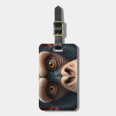 Schattigee Crazy Funny Chimpanzee Bagagelabel (Voorkant verticaal)