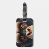 Schattigee Crazy Funny Chimpanzee Bagagelabel (Achterkant verticaal)