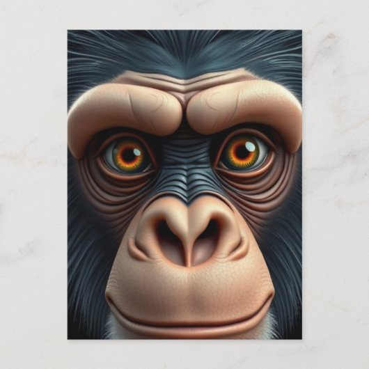 Schattigee Crazy Funny Chimpanzee Briefkaart (Voorkant)