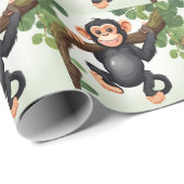 Schattigee Crazy Funny Chimpanzee Cartoon Cadeaupapier (Rol Hoek)