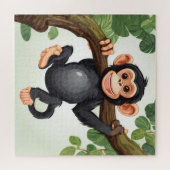 Schattigee Crazy Funny Chimpanzee Cartoon Legpuzzel (Horizontaal)