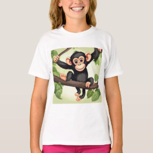 Schattigee Crazy Funny Chimpanzee Cartoon T-shirt