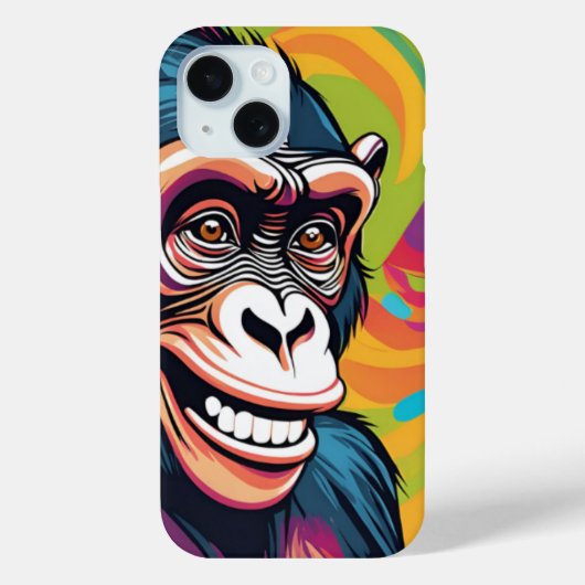 Schattigee Crazy Funny Chimpanzee Case-Mate iPhone Case (Achterkant)
