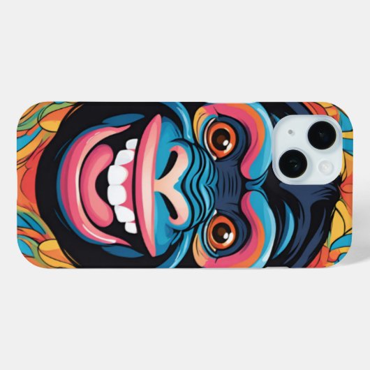 Schattigee Crazy Funny Chimpanzee Case-Mate iPhone Case (Achterkant (horizontaal))