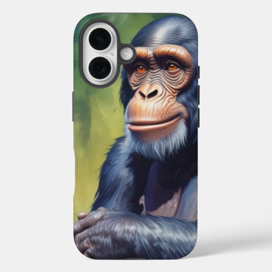 Schattigee Crazy Funny Chimpanzee Case-Mate iPhone Case (Achterkant)