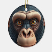 Schattigee Crazy Funny Chimpanzee Keramisch Ornament (Links)