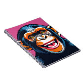 Schattigee Crazy Funny Chimpanzee Notitieboek (Rechterzijde)