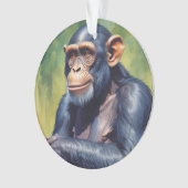 Schattigee Crazy Funny Chimpanzee Ornament (voorkant)