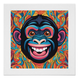 Schattigee Crazy Funny Chimpanzee Perfect Poster