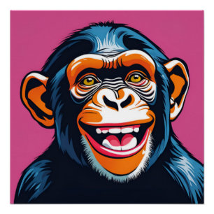 Schattigee Crazy Funny Chimpanzee Perfect Poster