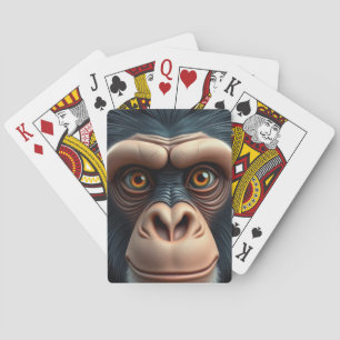 Schattigee Crazy Funny Chimpanzee Pokerkaarten