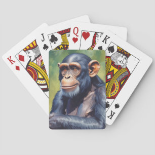 Schattigee Crazy Funny Chimpanzee Pokerkaarten