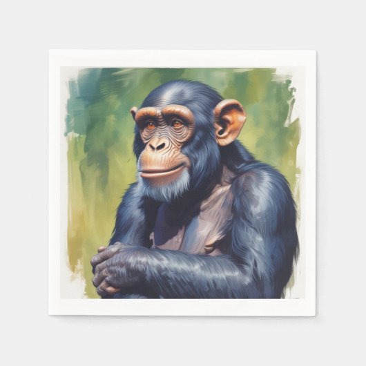 Schattigee Crazy Funny Chimpanzee Servet (Voorkant)