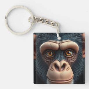Schattigee Crazy Funny Chimpanzee Sleutelhanger