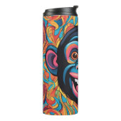 Schattigee Crazy Funny Chimpanzee Thermosbeker (Gedraaid links)