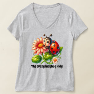 Schattigee Crazy Ladybug Lady Aanpasbaar T-shirt