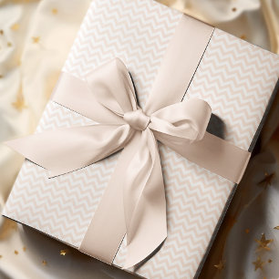 Schattigee Cream & Witte Chevron Stripe Baby showe Cadeaupapier