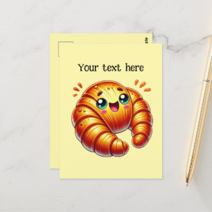 Schattigee croissant liefhebbers aanpassen briefkaart