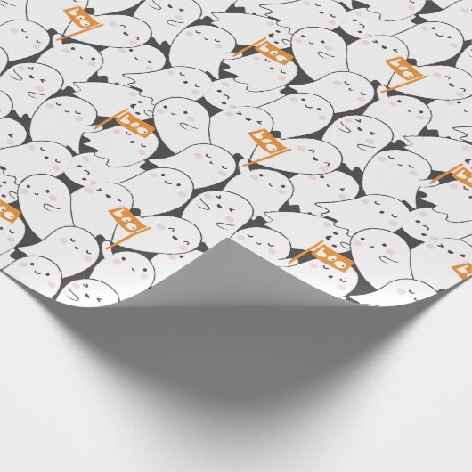 Schattigee Crowded Ghosts met Boo vlaggen Cadeaupapier (Hoek)