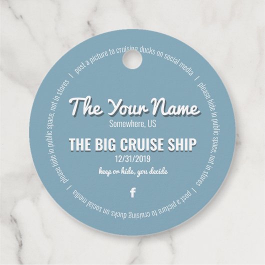 Schattigee Cruising Ducks Custom Bedankjes Labels (Achterkant)