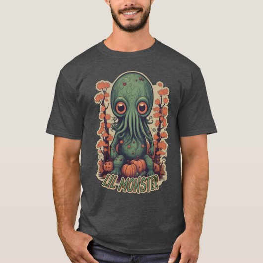 Schattigee Cthulhu in Pumpkin Patch Style T-shirt (Voorkant)