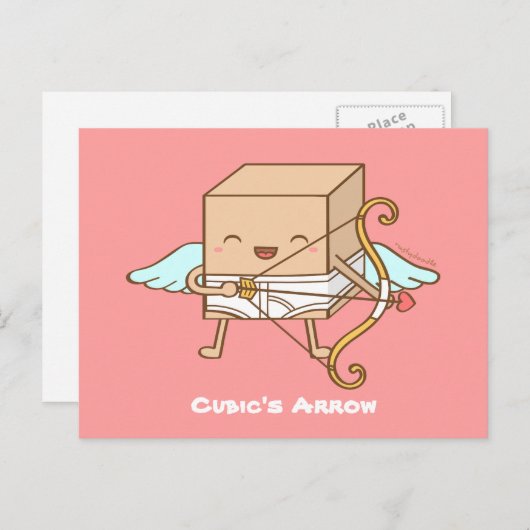 Schattigee Cubic Cupid Arrow Valentijnsdag Pun Hum Feestdagenkaart (Voorkant / Achterkant)