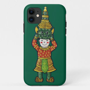 Schattigee Culturele Jongen Cartoon in Masker iPhone 11 Hoesje
