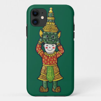 Schattigee Culturele Jongen Cartoon in Masker iPhone 11 Hoesje