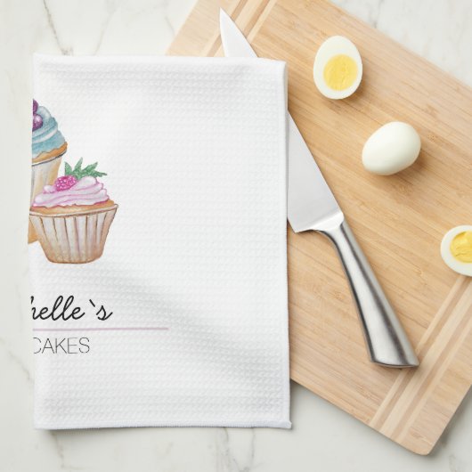 Schattigee Cup taarten en vruchten Waterverf Theedoek (Quarter Fold)