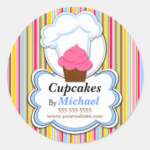 Schattigee Cupcake & Baker's Pet Bakkerij Box Seal Ronde Sticker