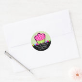 Schattigee Cupcake Bakkerij Box Seal Ronde Sticker (Envelop)