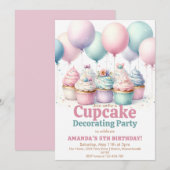 Schattigee Cupcake Decorating Party Meisje Bakken  Kaart (Voorkant / Achterkant)