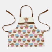 Schattigee Cupcake Gepersonaliseerde Kinder Keuken Schort (Voorkant)