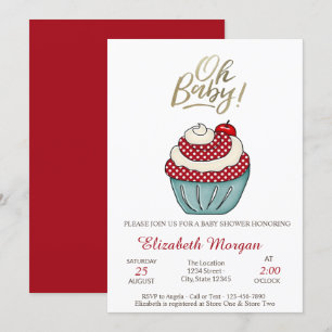 Schattigee Cupcake Oh Baby Zomer Baby shower Kaart