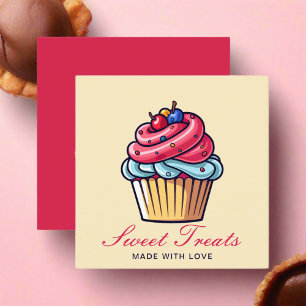 Schattigee Cupcake Pastry Chef Bakkerij Dessert Ro Vierkante Visitekaartje