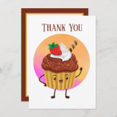Schattigee cupcake verkopers of bakker Dank u Bedankkaart (Voorkant / Achterkant)