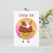 Schattigee cupcake verkopers of bakker Dank u Bedankkaart (Staand voorkant)
