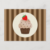 Schattigee Cupcakes Bruine Strepen Design Briefkaart (Voorkant)