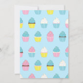 Schattigee Cupcakes Kinder 1e Verjaardagsfeestje Kaart (Achterkant)