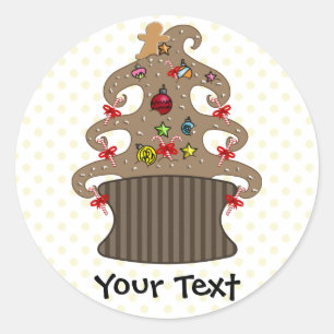 Schattigee Cupcakes Vakantie Cadeaus Ronde Sticker