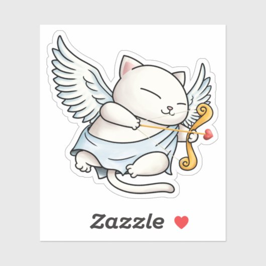 Schattigee Cupid Cat Angel Sticker (Vel)