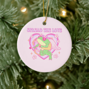 Schattigee Cupido Frog - Spreid de Liefde Keramisch Ornament