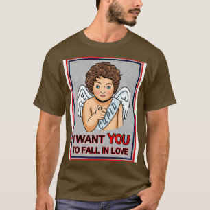 Schattigee Cupido Valentijn Love I Want You  Retro T-shirt