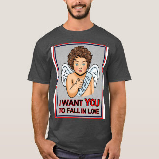 Schattigee Cupido Valentijn Love I Want You Retro T-shirt
