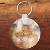 Schattigee Curly Naam Cat Foto Sleutelhanger (Achterkant)