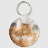 Schattigee Curly Naam Cat Foto Sleutelhanger (Achterkant)