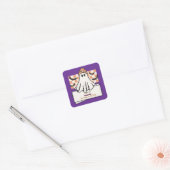 Schattigee Custom Bedankt Halloween Ghost Vierkante Sticker (Envelop)