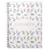 Schattigee Custom Bubble Tea Boba Pastel Notitieboek (Voorkant)