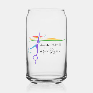 Schattigee Custom Hair Stylist Rainbow Scissors Sa Blikvorm Glas