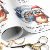 Schattigee Custom Santa Hat Penguin Sneeuw Kinder Cadeaupapier